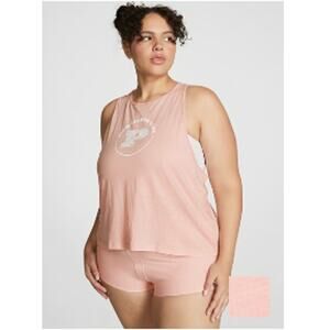 PINK by Victoria’s Secret Cropped Racerback Tank Top Set of 2 Sz M Pink NWT Soft